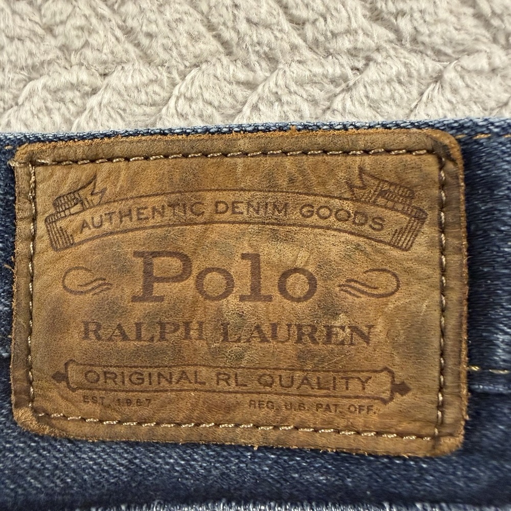 Polo Ralph Lauren Varick Slim Straight Jeans Pants Mens 40x30 Blue Denim Casual - Picture 6 of 14